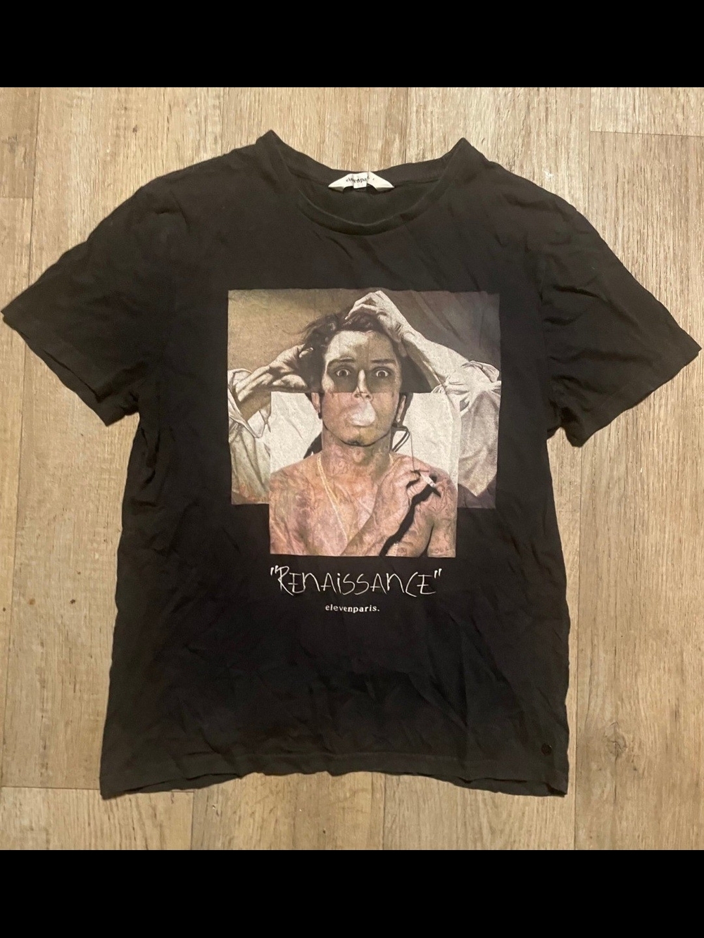 Eleven Paris Men's Renaissance Courbet Graphic T-Shirt Black Mens size Large
